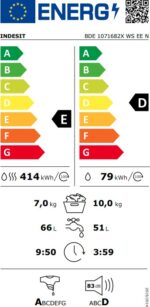Indesit BDE107436WKV EE Πλυντήριο-Στεγνωτήριο Ρούχων 10kg/7kg 1400 Στροφές - Image 2
