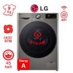 LG F4R7009TSSB Πλυντήριο Ρούχων 9kg 1400 Στροφών Ασημί - Image 2