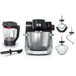 BOSCH Serie 6 MUMS6ZS17 Κουζινομηχανή με ψηφιακή ζυγαριά 1600 W 5.5 L Μαύρο, Brushed stainless steel