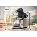 BOSCH Serie 6 MUMS6ZS17 Κουζινομηχανή με ψηφιακή ζυγαριά 1600 W 5.5 L Μαύρο, Brushed stainless steel - Image 12