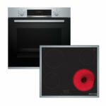 Bosch HBA534ES0 + PKE645BA2E Φούρνος άνω Πάγκου 71lt με Κεραμικές Εστίες Π59.4εκ. Inox