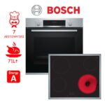 Bosch HBA534ES0 + PKE645BA2E Φούρνος άνω Πάγκου 71lt με Κεραμικές Εστίες Π59.4εκ. Inox - Image 2