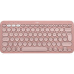 Logitech Pebble Keys 2 K380s Ασύρματο Bluetooth Πληκτρολόγιο Αγγλικό US Ροζ