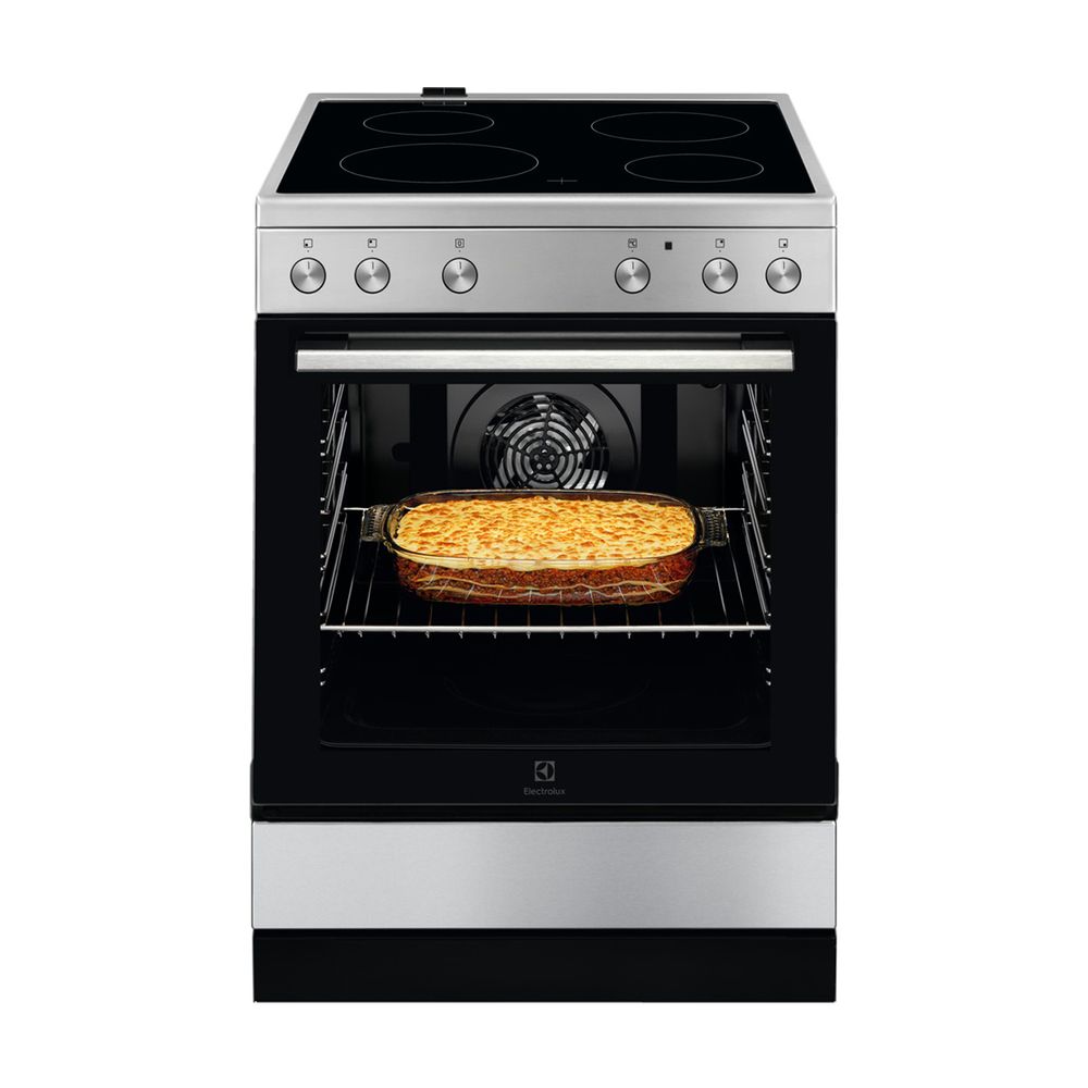 Electrolux LKR64001OX Κουζίνα 73lt με Κεραμικές Εστίες Π59.6εκ. Inox