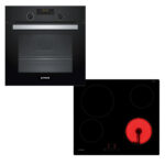 Pitsos PH12M41B0 + CRE 611 S06 Εντοιχιζόμενος φούρνος 66L μαύρος με κεραμική εστία αυτόνομη