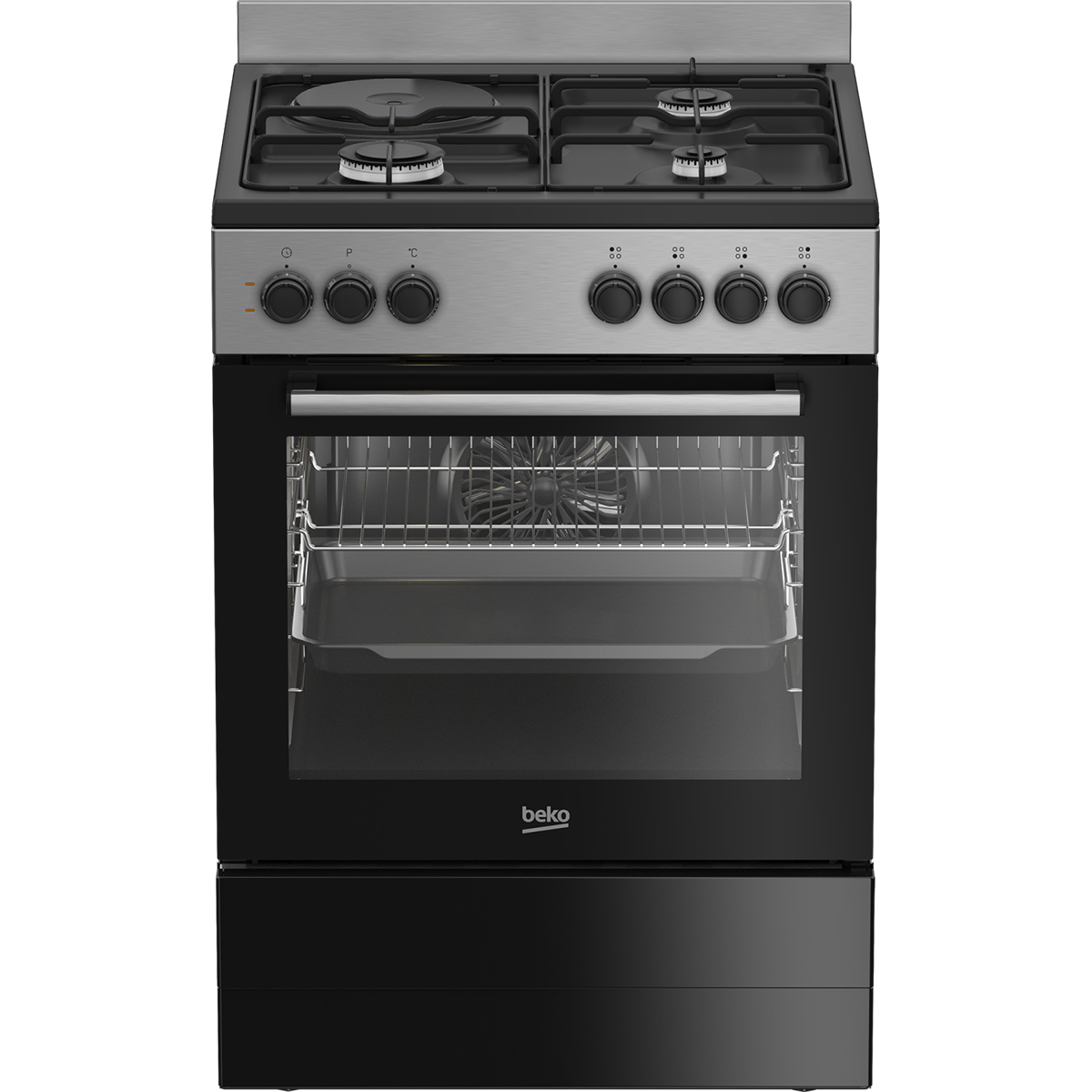 Beko FBE63131XCS Κουζίνα 72lt με Εστίες Υγραερίου & Ρεύματος Π60εκ. Inox
